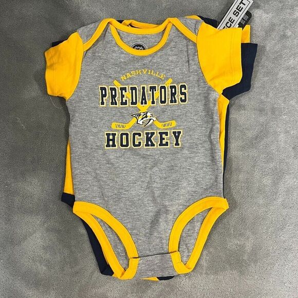 NHL Nashville Predators Hockey Infant Baby Lot of 3 Pack Bodysuit One-piece 18M - Picture 2 of 6